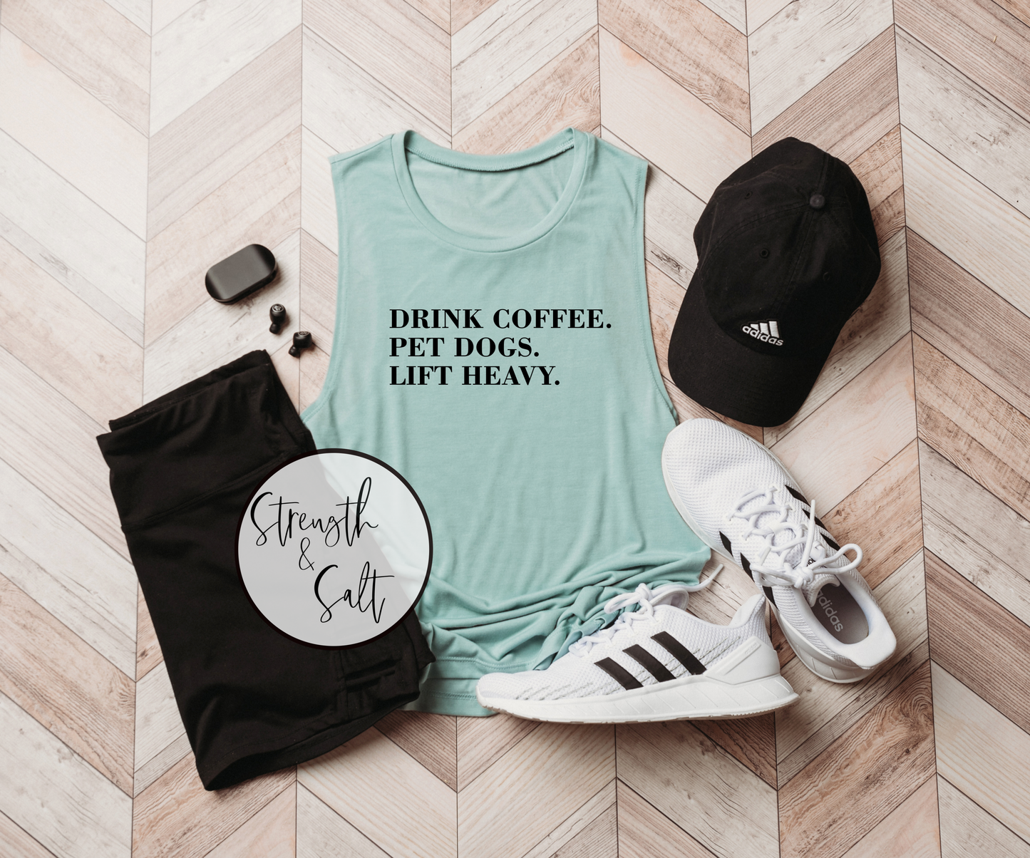 Drink Coffee Pet Dogs Lift Heavy Muscle Tank