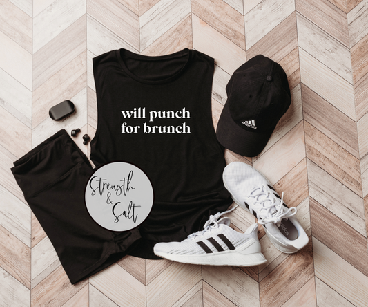 Will Punch for Brunch Muscle Tank